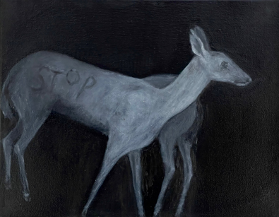 Night Deer 2 - 11x14 by Artist Lil Olive