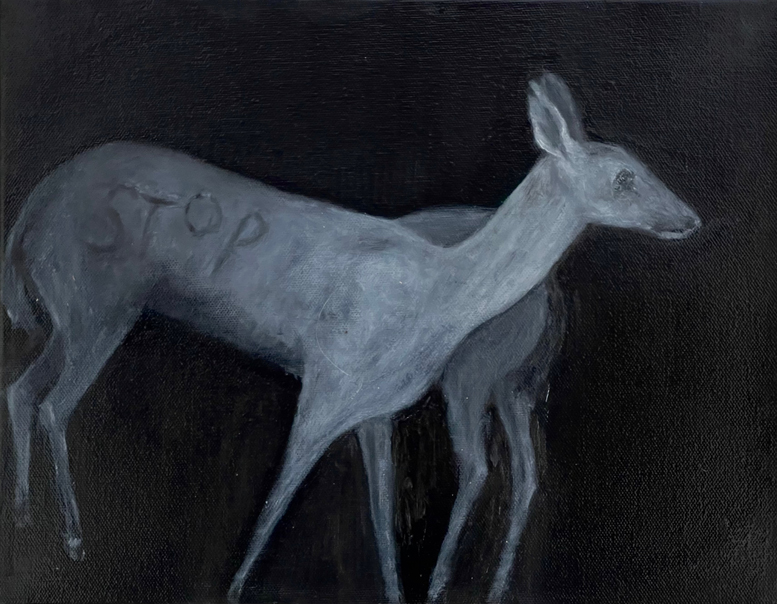 Night Deer 2 - 11x14 by Artist Lil Olive