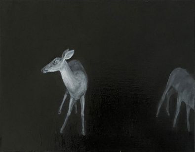 Night Deer 3 - 11x14 by Artist Lil Olive