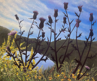 Thistle on a Hill by artist Lil Olive