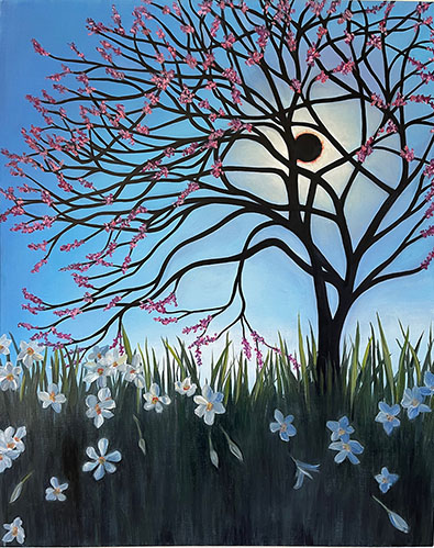 Eclipse Day Jonquils - Painting by Lil Olive