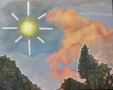 Painting by Lil Olive; acrylic and oil on canvas: Summer Solstice