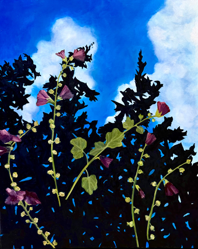 Hollyhocks by artist Lil Olive